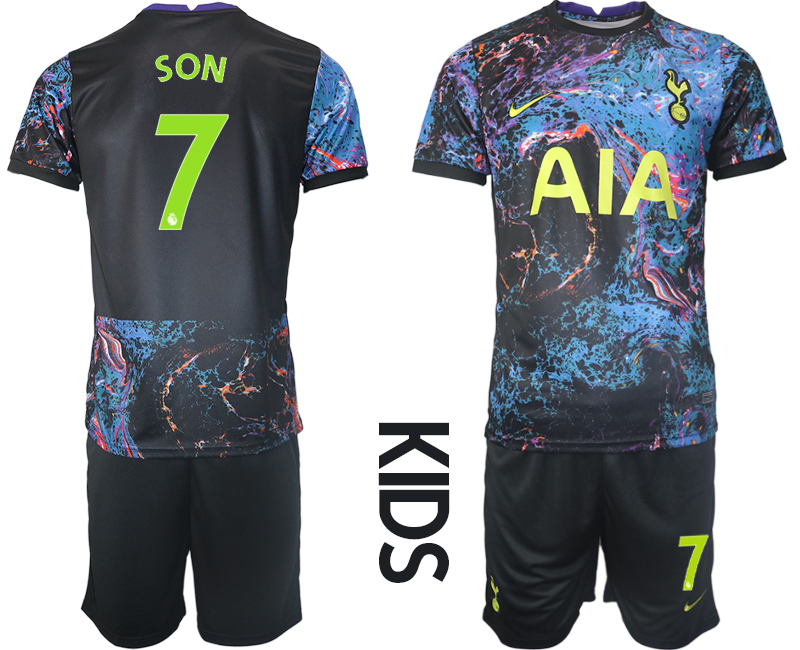 Youth 2021-2022 Club Tottenham away black #7 Nike Soccer Jersey